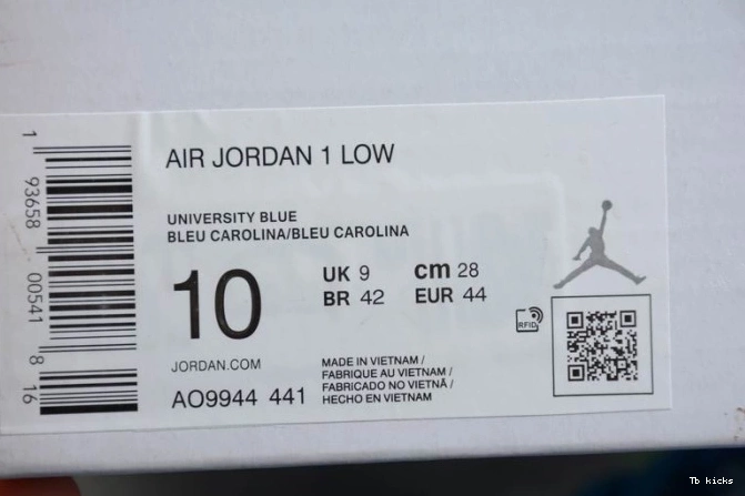 Reps TBK AO9944-441 UNC Jordan Air 1 Low (W) 0810
